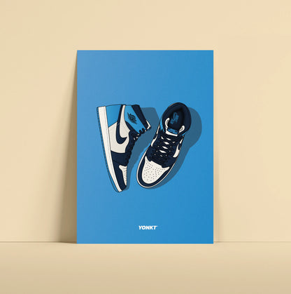 Artwork Air Jordan 1 Retro High OG Obsidian UNC