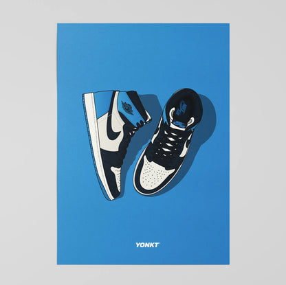 Artwork Air Jordan 1 Retro High OG Obsidian UNC