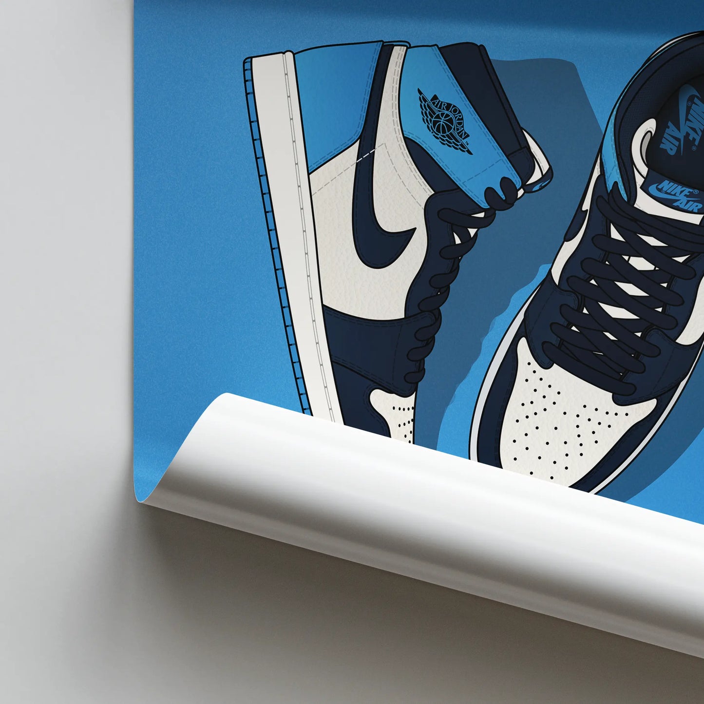 Artwork Air Jordan 1 Retro High OG Obsidian UNC