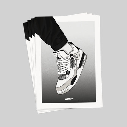 Artwork Air Jordan 4 Retro Military Black on Feet