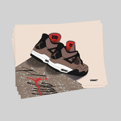 Artwork Air Jordan 4 Retro Taupe Haze