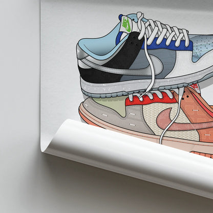 Artwork CLOT x Nike Dunk Low SP What The