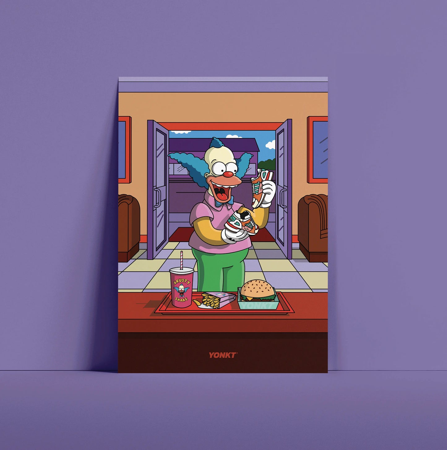 Artwork The Simpsons x adidas ZX 10000 Krusty Burger