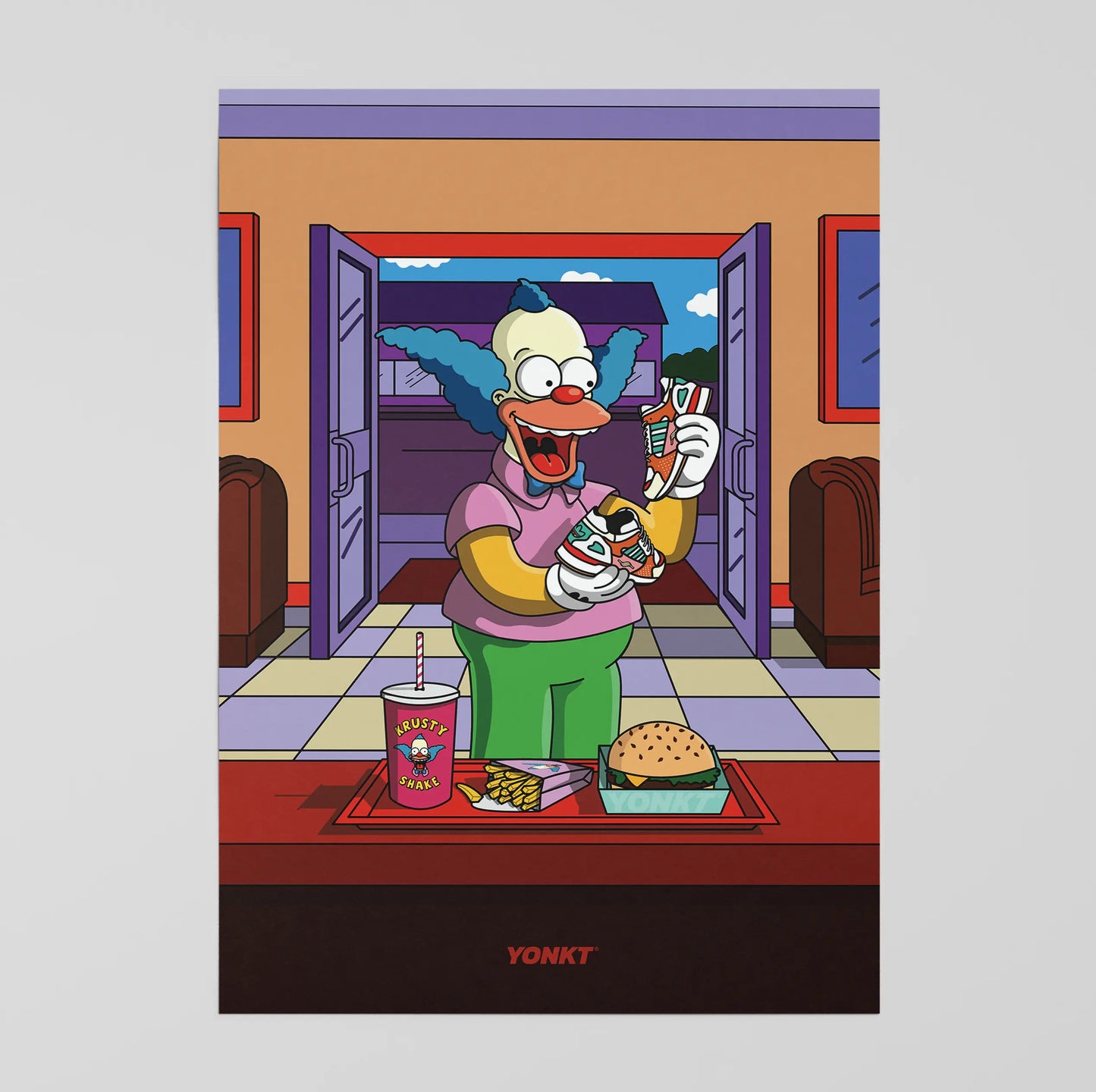 Artwork The Simpsons x adidas ZX 10000 Krusty Burger